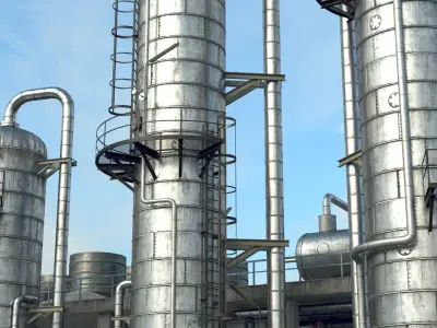 Refinery Unit 1 PBR 3D model