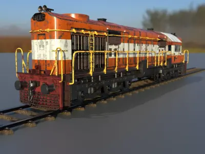 Indian Deisel Train Locomotive 3D model