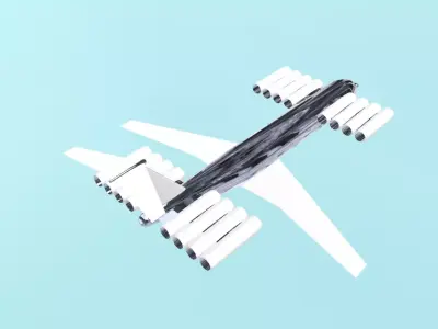 Fictional April Fool 16 engines GEV Inspired Ekranoplane 3D model