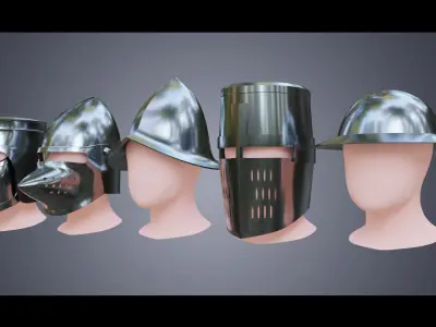 BASE HELMET MODELS 6-10 Low-poly 3D model