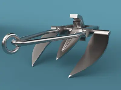 Anchor metal claw 3D model