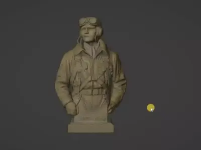 WWII Fighter Pilot Bust  3D print model