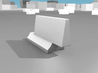 White and Red Road Traffic Barrier - Part 7 - Low-poly 3D model