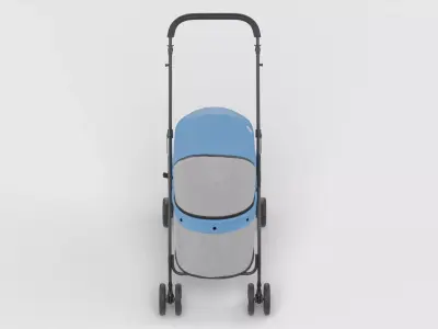 Baby stroller 3D model 3D model 2
