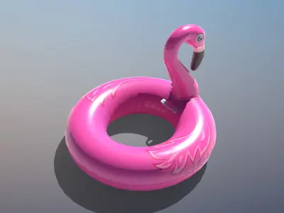 Inflatable Pink Flamingo Toy - PRO Edition Low-poly 3D model