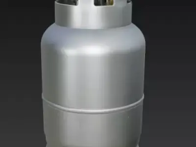 Propane Gas Cylinder with Regulator and Gauge PBR 3D Model 3D model