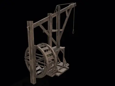 Wooden Crane Low-poly 3D model