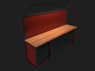 Industrial Work Bench Low-poly 3D model