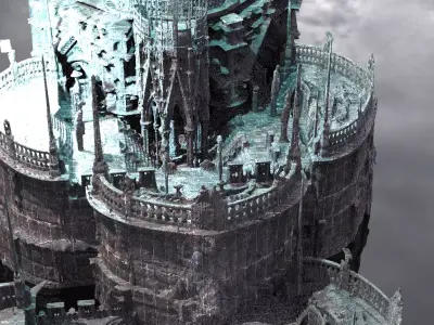 Poseidon floating temple Kitbash 1 3D model