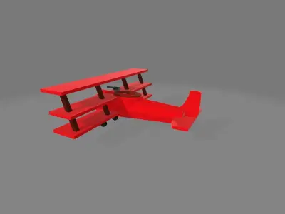 the red barons plane Low-poly 3D model