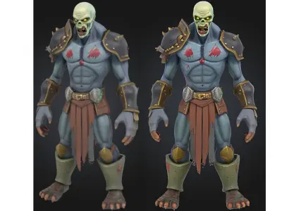 Stylized Undead Warrior Zombie Low-poly 3D model