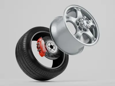 OZ Rim and brake 3D model