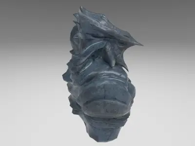 Dark Hero Kaijin statue Low-poly 3D model