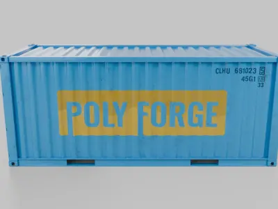 20ft Shipping Container - Customizable with Interior and Exterior 3D model