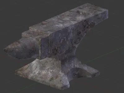 3D Anvil with scratches dents and polished Top Free 3D model