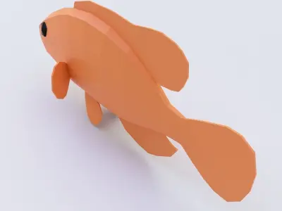 Brown striped fish 3d model  Low-poly 3D model
