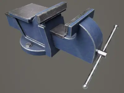 Bench Vice 01 Low-poly 3D model