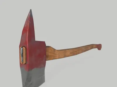 Fire axe Low-poly 3D model 6