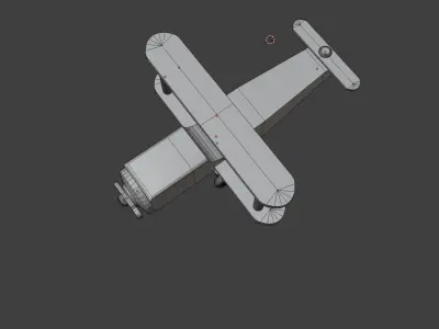 wooden airplane toy Low-poly 3D model