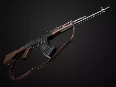 AK47 Assault Rifle Game Ready 3D Model 3D model