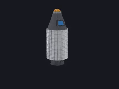 Basic Low Poly Rocket Low-poly 3D model