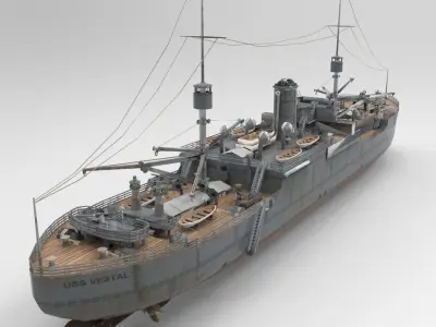 USS Vestal in obj and 3ds formats 3D model