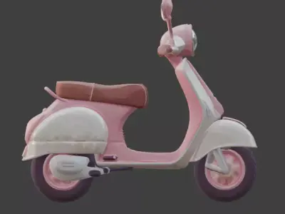 Stylized 3D Valentine Scooter Model Low-poly 3D model purchase