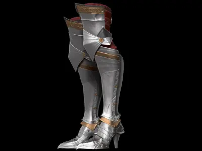Female Knigt Leg Armor Set Sculpt Project 3D model