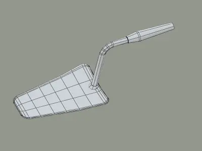 Trowel PBR metal shovel with wooden handle Low-poly 3D model