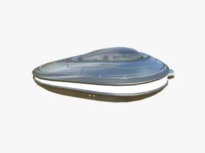 Alien Spaceship UFO C02 Aluminum - Sci Fi Spacecraft Design Low-poly 3D model