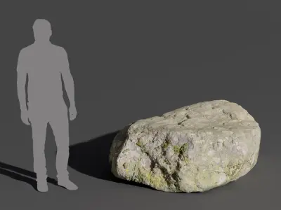  Lightly Mossy Smooth Large Rock Boulder Model  purchase