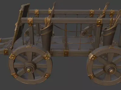Medieval War Cart 3D Model 3D model