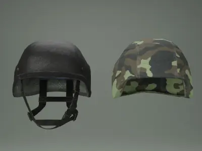 helmet with cover Low-poly 3D model