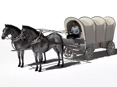 Horse-Drawn Wagon 2 3D model