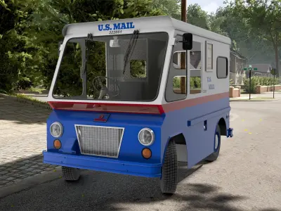 US Mail Studebaker ZIP Van Rigged 3D model