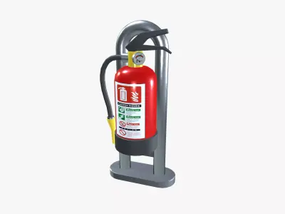Fire Extinguisher Low-poly 3D model 34