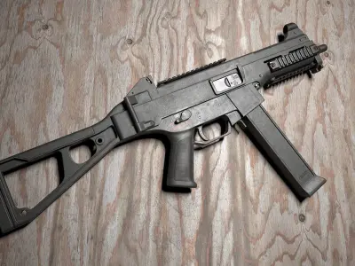 HK UMP-45 - Game ready  Low-poly 3D model
