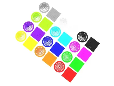 Colored Ventilation Systems Set 3D model