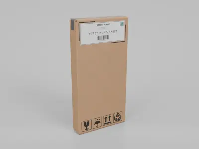 Cardboard Box R-024 - Rigged and Customizable Low-poly 3D model