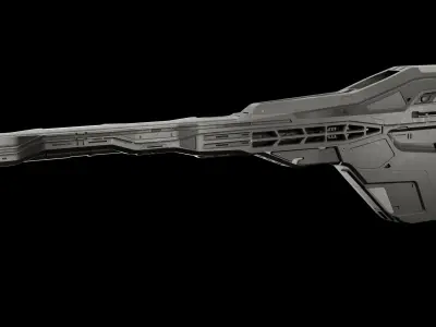 Futuristic sniper rifle Low-poly 3D model