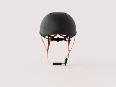 Urban Bicycle Helmet - Black Low-poly 3D model