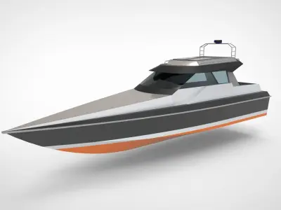 Fishing Boat Yacht Low-poly 3D model