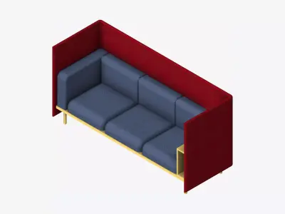 Sofa - Contemporary - Flame - Armrest Shelf - Right Low-poly 3D model