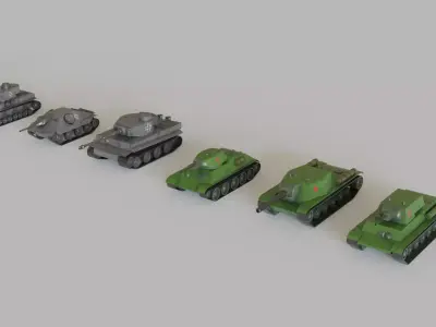 Tanks Pack Low-poly 3D model