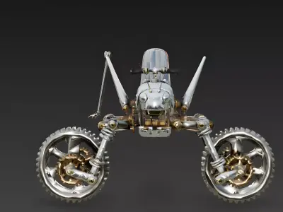 Spring-Step Mechanical Grasshopper 3D Model Low-poly 3D model