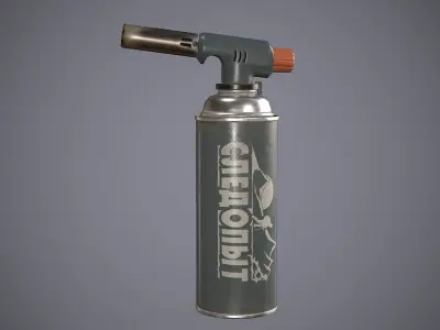 Blowtorch fire extinguisher Low-poly 3D model