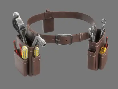 Belt With Tools Game Ready Low-poly 3D model