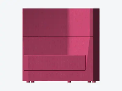 Furniture - Seating - Contemporary - Scoop - Medium Back - Right Low-poly 3D model