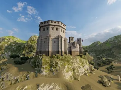 Medieval Castle 3D model 6