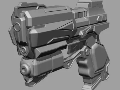 Gun Project Low-poly 3D model